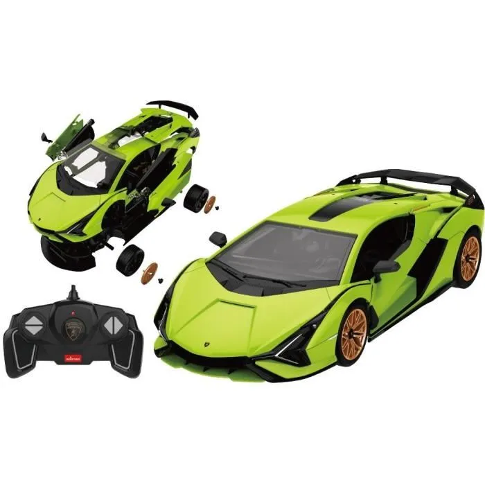Turbo Challenge - Lamborghini Sian Voiture Télécommandée Échelle 1/18, Vert, Kit de 85 Pièces à Monter avec Télécommande, Vitesse 8 km/h Turbo Challenge - Lamborghini Sian Voiture Télécommandée Échelle 1/18, Vert, Kit de 85 Pièces à Monter avec Télécommande, Vitesse 8 km/h