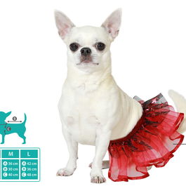 Tutu Rouge pour Chien et Chat, Cirque, Taille L, Polyester, Disguise Inc. - Disguise Inc.