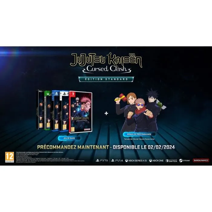 Bandai Namco Entertainment Jujutsu Kaisen Cursed Clash - Jeu vidéo PS5 d'action manga - Édition boîte avec mode en ligne - Sortie février 2024 Bandai Namco Entertainment Jujutsu Kaisen Cursed Clash - Jeu vidéo PS5 d'action manga - Édition boîte avec mode en ligne - Sortie février 2024