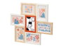 Giftdecor Porte-photos Multiple 6 photos 10x15 cm avec cadre métal MDF bois naturel 46.2x41.2x1.6 cm (Set de 6)