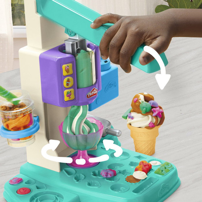 Play-Doh Mes Glaces Arc-en-Ciel, Coffret Sorbetière et Pâte à Modeler Multicolore
