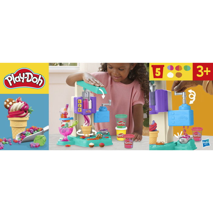 Play-Doh Mes Glaces Arc-en-Ciel, Coffret Sorbetière et Pâte à Modeler Multicolore