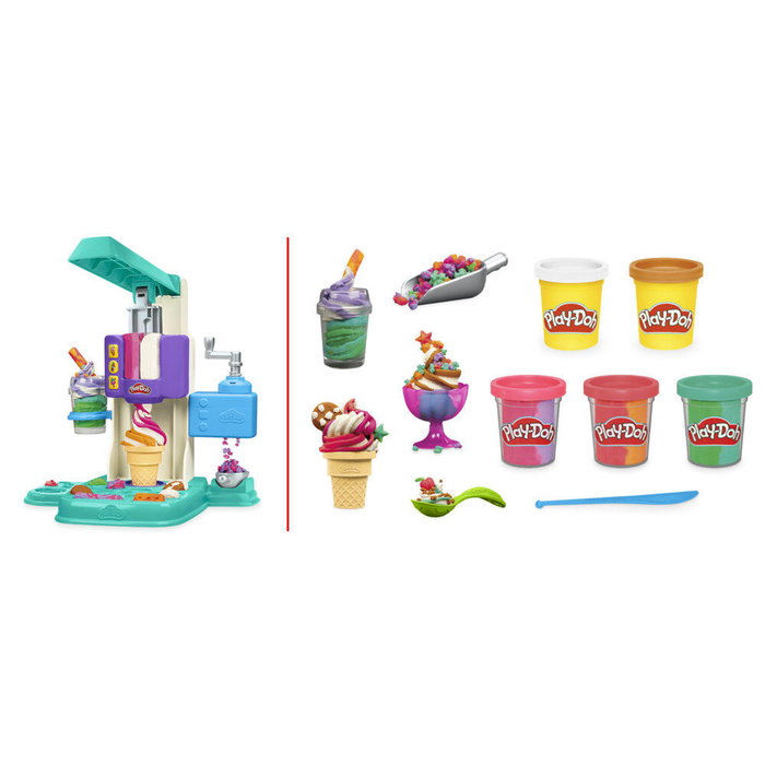 Play-Doh Mes Glaces Arc-en-Ciel, Coffret Sorbetière et Pâte à Modeler Multicolore