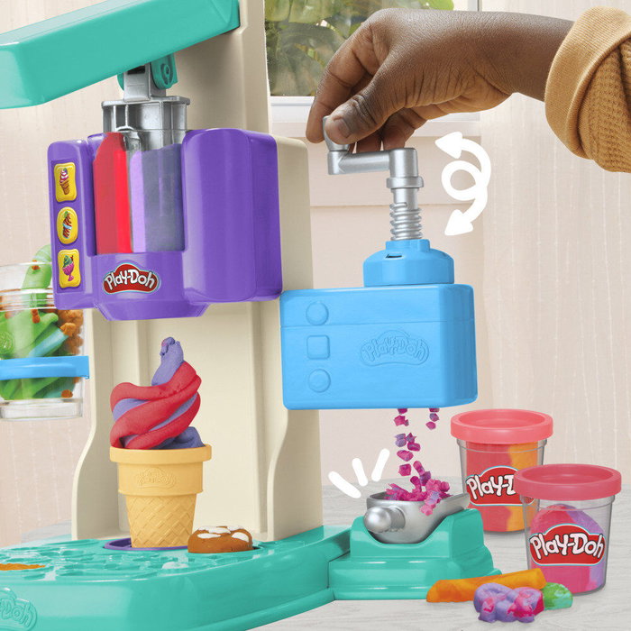 Play-Doh Mes Glaces Arc-en-Ciel, Coffret Sorbetière et Pâte à Modeler Multicolore