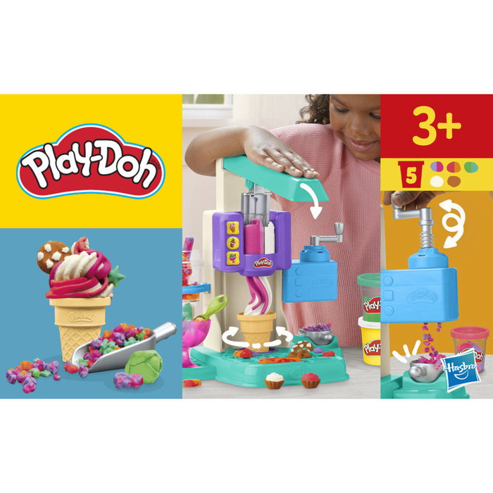 Play-Doh Mes Glaces Arc-en-Ciel, Coffret Sorbetière et Pâte à Modeler Multicolore