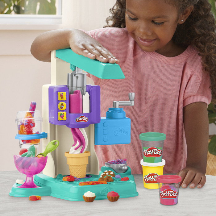 Play-Doh Mes Glaces Arc-en-Ciel, Coffret Sorbetière et Pâte à Modeler Multicolore