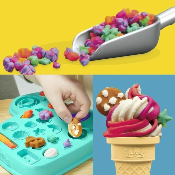 Play-Doh Mes Glaces Arc-en-Ciel, Coffret Sorbetière et Pâte à Modeler Multicolore