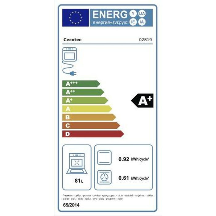 Cecotec Bolero Hexa P506000 Four à pyrolyse 80 L Cecotec Bolero Hexa P506000 Four à pyrolyse 80 L