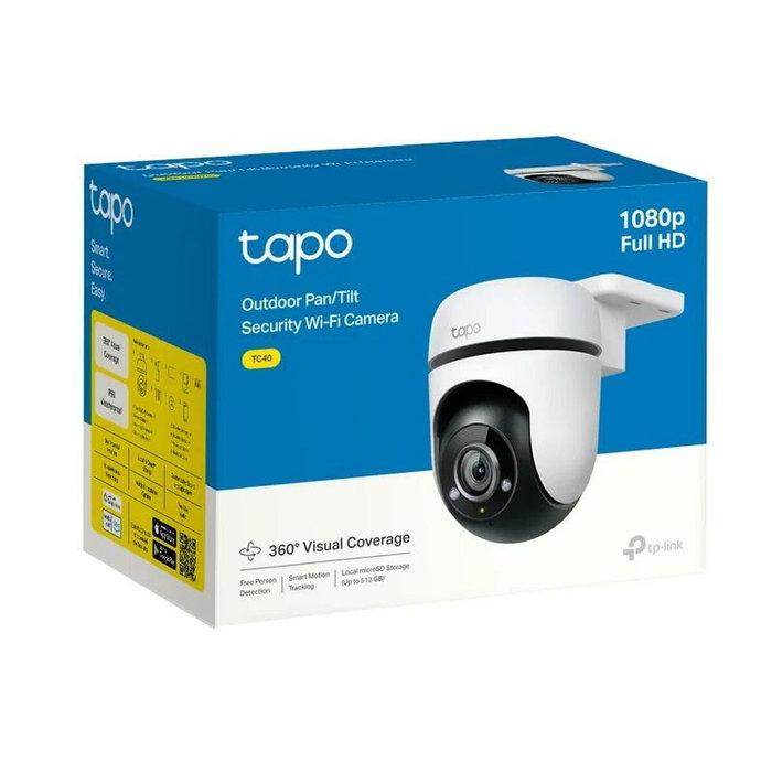 TP-Link TC40 - Caméra de sécurité IP intérieure/extérieure, vision nocturne, détection de mouvement, audio bidirectionnel, connexion WiFi