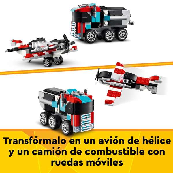 LEGO Creator 3-en-1 Camion Remorque avec Hélicoptère 31146