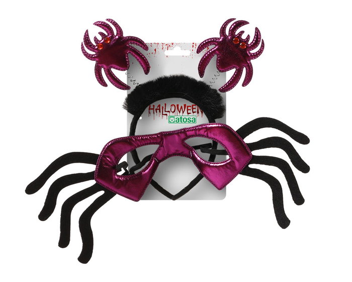 Accessoires de déguisement d'arachnide pourpre avec masque et serre-tête