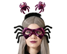Accessoires de déguisement d'arachnide pourpre avec masque et serre-tête