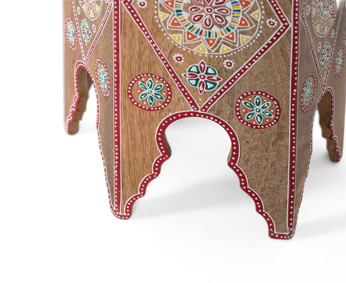 GINER Y COLOMER Tabouret en Bois de Mango Multicolore Peint à la Main - Tasse Épaisseur 1,6cm, Idéal comme Siège Supplémentaire, Table d'Appoint ou Décoration GINER Y COLOMER Tabouret en Bois de Mango Multicolore Peint à la Main - Tasse Épaisseur 1,6cm, Idéal comme Siège Supplémentaire, Table d'Appoint ou Décoration