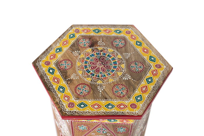 GINER Y COLOMER Tabouret en Bois de Mango Multicolore Peint à la Main - Tasse Épaisseur 1,6cm, Idéal comme Siège Supplémentaire, Table d'Appoint ou Décoration GINER Y COLOMER Tabouret en Bois de Mango Multicolore Peint à la Main - Tasse Épaisseur 1,6cm, Idéal comme Siège Supplémentaire, Table d'Appoint ou Décoration