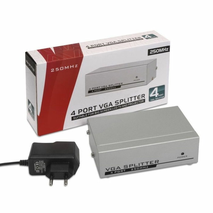 Aisens Commutateur VGA 4 Ports A116-0085 Gris Argenté Aisens Commutateur VGA 4 Ports A116-0085 Gris Argenté