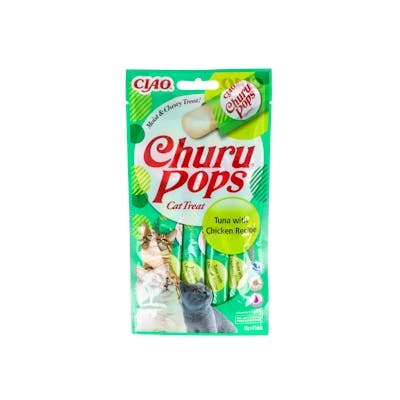 Churu Pops à la Recette de Thon et Poulet 1 Sachet de 4 Bâtonnets de 15g Churu Pops à la Recette de Thon et Poulet 1 Sachet de 4 Bâtonnets de 15g