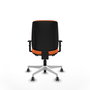 PIQUERAS Y CRESPO Chaise Alares Synchrone/Traslack Tissu Orange Structure Polyamide Blanc, Accoudoir 1D, Sans appui-tête, Roulettes 65mm Moquette