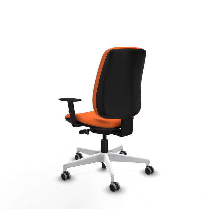 PIQUERAS Y CRESPO Chaise Alares Synchrone/Traslack Tissu Orange Structure Polyamide Blanc, Accoudoir 1D, Sans appui-tête, Roulettes 65mm Moquette PIQUERAS Y CRESPO Chaise Alares Synchrone/Traslack Tissu Orange Structure Polyamide Blanc, Accoudoir 1D, Sans appui-tête, Roulettes 65mm Moquette
