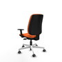 PIQUERAS Y CRESPO Chaise Alares Synchrone/Traslack Tissu Orange Structure Polyamide Blanc, Accoudoir 1D, Sans appui-tête, Roulettes 65mm Moquette