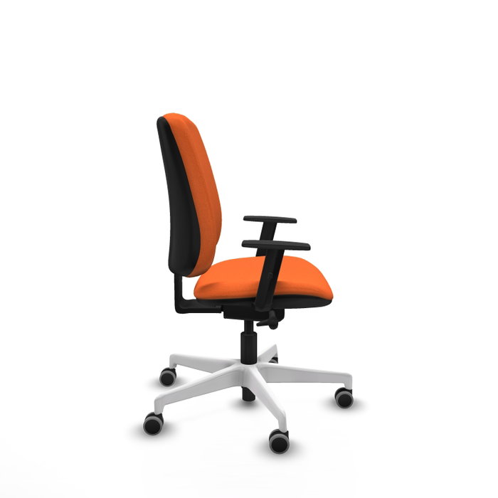 PIQUERAS Y CRESPO Chaise Alares Synchrone/Traslack Tissu Orange Structure Polyamide Blanc, Accoudoir 1D, Sans appui-tête, Roulettes 65mm Moquette PIQUERAS Y CRESPO Chaise Alares Synchrone/Traslack Tissu Orange Structure Polyamide Blanc, Accoudoir 1D, Sans appui-tête, Roulettes 65mm Moquette