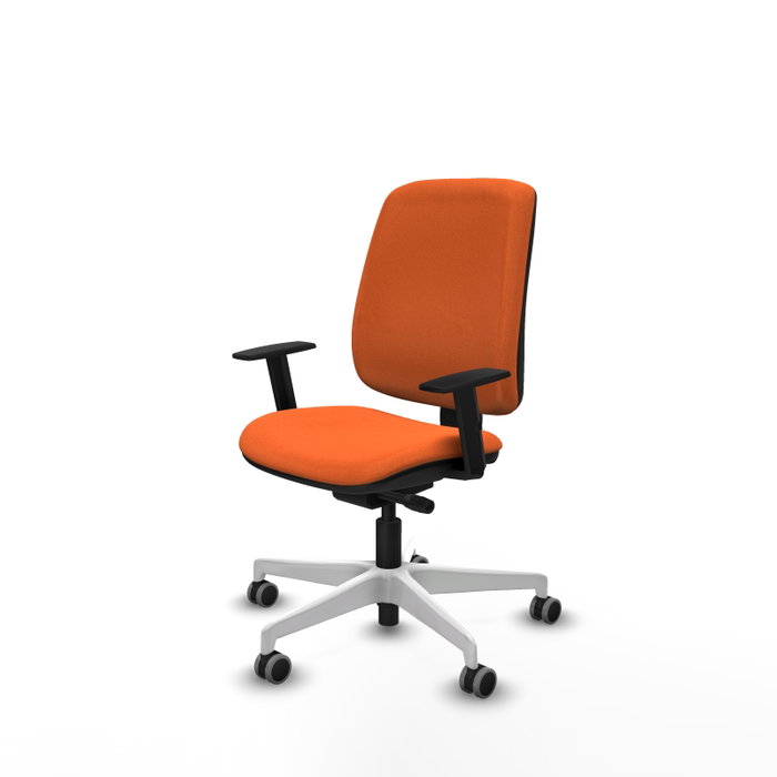 PIQUERAS Y CRESPO Chaise Alares Synchrone/Traslack Tissu Orange Structure Polyamide Blanc, Accoudoir 1D, Sans appui-tête, Roulettes 65mm Moquette PIQUERAS Y CRESPO Chaise Alares Synchrone/Traslack Tissu Orange Structure Polyamide Blanc, Accoudoir 1D, Sans appui-tête, Roulettes 65mm Moquette