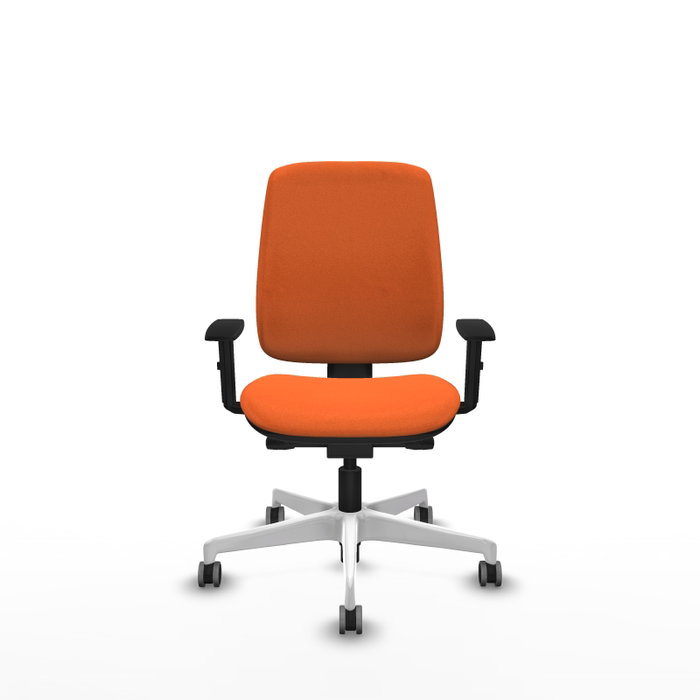 PIQUERAS Y CRESPO Chaise Alares Synchrone/Traslack Tissu Orange Structure Polyamide Blanc, Accoudoir 1D, Sans appui-tête, Roulettes 65mm Moquette PIQUERAS Y CRESPO Chaise Alares Synchrone/Traslack Tissu Orange Structure Polyamide Blanc, Accoudoir 1D, Sans appui-tête, Roulettes 65mm Moquette