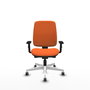 PIQUERAS Y CRESPO Chaise Alares Synchrone/Traslack Tissu Orange Structure Polyamide Blanc, Accoudoir 1D, Sans appui-tête, Roulettes 65mm Moquette