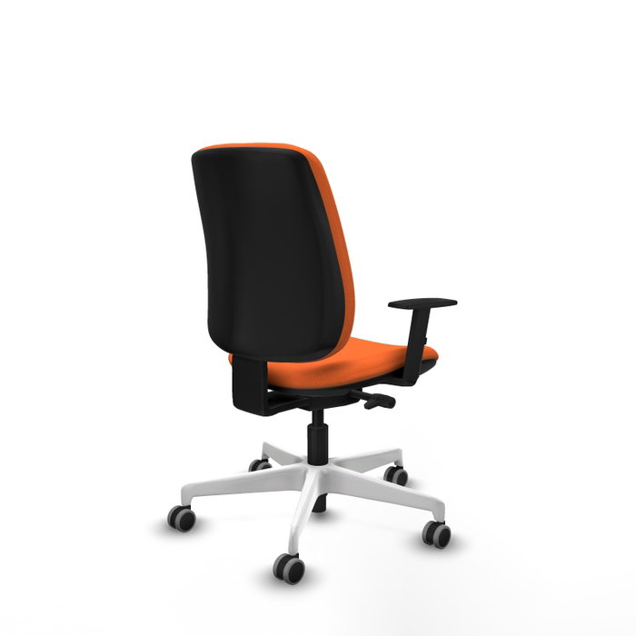 PIQUERAS Y CRESPO Chaise Alares Synchrone/Traslack Tissu Orange Structure Polyamide Blanc, Accoudoir 1D, Sans appui-tête, Roulettes 65mm Moquette PIQUERAS Y CRESPO Chaise Alares Synchrone/Traslack Tissu Orange Structure Polyamide Blanc, Accoudoir 1D, Sans appui-tête, Roulettes 65mm Moquette