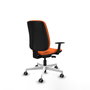 PIQUERAS Y CRESPO Chaise Alares Synchrone/Traslack Tissu Orange Structure Polyamide Blanc, Accoudoir 1D, Sans appui-tête, Roulettes 65mm Moquette