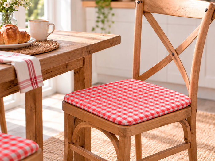 GIFTDECOR Cojín de chaise à carreaux rouge et blanc GIFTDECOR Cojín de chaise à carreaux rouge et blanc