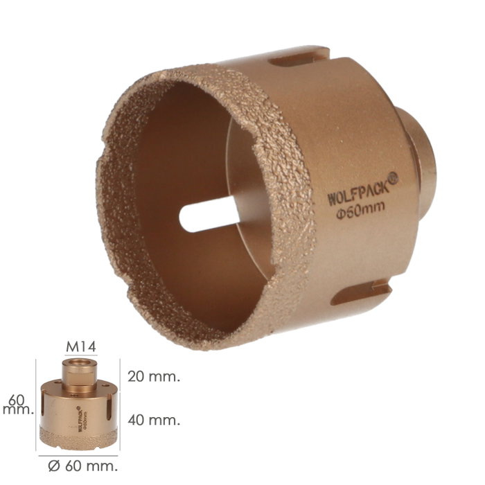 WOLFPACK LINEA PROFESIONAL Couronne Diamante M14 Ø 60 mm