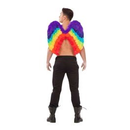 My Other Me Alas Rainbow One Size - Ailes multicolores en plumes pour adultes - Produit multilingue (espagnol, anglais, français, italien, portugais, allemand)