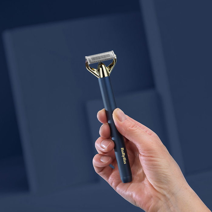 Babyliss X-BLADE SUPER-X Lame de Rechange Metal Gold et Navy - 1 Unité - Pour Rasoir OT992E - Acier Japonais, Coupe Inclinable 50°, Longévité Jusqu'à 6 Mois