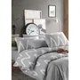 Parure de lit - Housse de couette 220 x 240 cm + 2 taies d'oreiller 60 x 60 cm - 65% coton 35% polyester - Gris