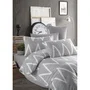 Parure de lit - Housse de couette 220 x 240 cm + 2 taies d'oreiller 60 x 60 cm - 65% coton 35% polyester - Gris