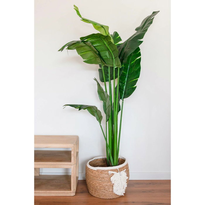 Panier décoratif Home ESPRIT Crème Naturel Boho 33 x 33 x 27 cm (3 Pièces)