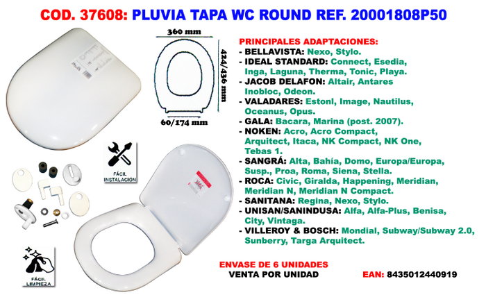 PLUVIA TAPA WC ROUND 20001808P50 PLUVIA TAPA WC ROUND 20001808P50