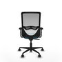 Chaise Zulema Synchro 3 positions tissu Vert pétrole Maille Blanc Base en nylon noir Accoudoir 2D Sans appui-tête Roulettes 65mm nylon