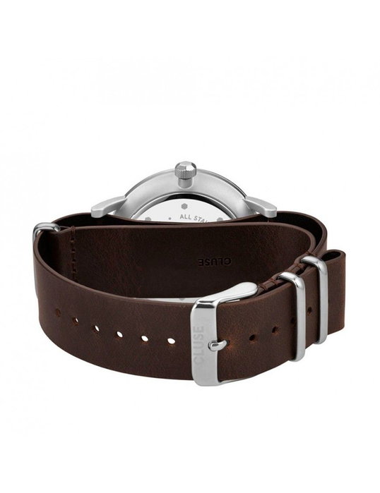 Cluse Montre CW0101501008 avec cadran bleu et bracelet en cuir marron Cluse Montre CW0101501008 avec cadran bleu et bracelet en cuir marron