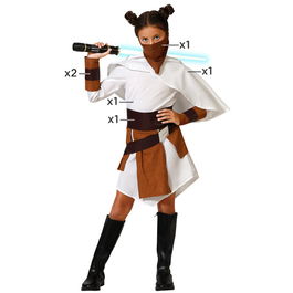 Déguisement Galaxia Blanc avec Ceinture pour Fille 7-9 Ans - Costume Univers