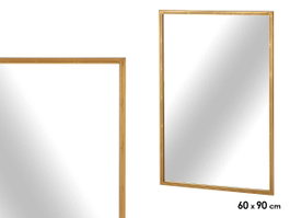 Giftdecor Miroir Rectangulaire Doré 90x60 cm Verre Métal