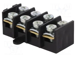 PAWBOL Barrette de jonction d'alimentation 57A noir, 8 connexions, 10mm²