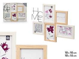 GIFTDECOR Porte-photo multiple 10x10cm et 10x15cm avec panneau décoratif