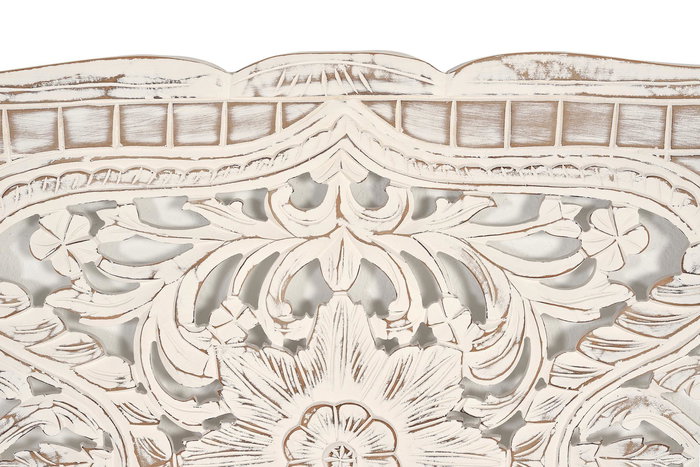 GINER Y COLOMER Cabecero en MDF Blanc Vieilli - Tête de lit décorative en bois de mangle, finition patinée
