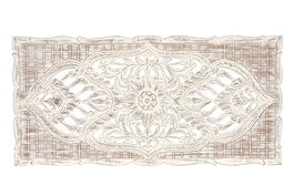 GINER Y COLOMER Cabecero en MDF Blanc Vieilli - Tête de lit décorative en bois de mangle, finition patinée