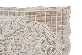 GINER Y COLOMER Cabecero en MDF Blanc Vieilli - Tête de lit décorative en bois de mangle, finition patinée