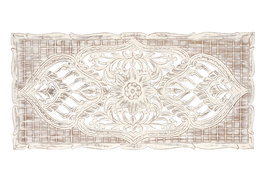 GINER Y COLOMER Cabecero en MDF Blanc Vieilli - Tête de lit décorative en bois de mangle, finition patinée