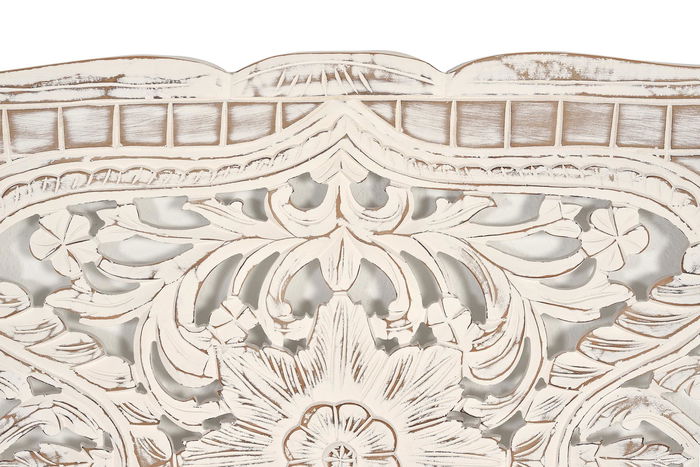 GINER Y COLOMER Cabecero en MDF Blanc Vieilli - Tête de lit décorative en bois de mangle, finition patinée
