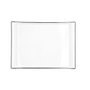 Quid Plat Porcelaine Gastro Black 31x23 cm Blanc et Noir Lot de 6