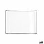 Quid Plat Porcelaine Gastro Black 31x23 cm Blanc et Noir Lot de 6